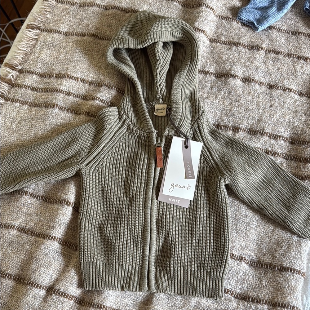 Umi Kids Olive Green Knit Hoodie